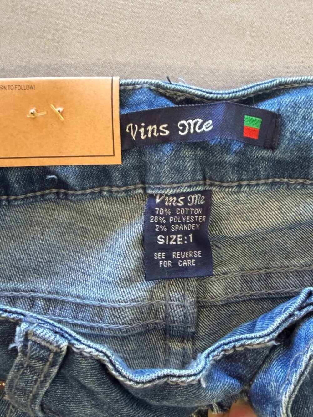 Vins Me Women's Skinny Ankle Stretch Mid-Rise Faded Blue Denim Jeans, Size 1 NWT - Picture 5 of 7